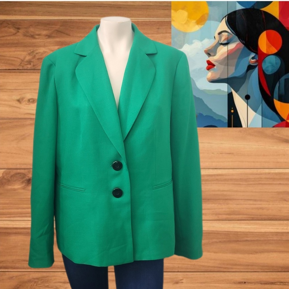 Evan-Picone Women's Green‎ Blazer Jacket Size 18 New Classic Career Workwear